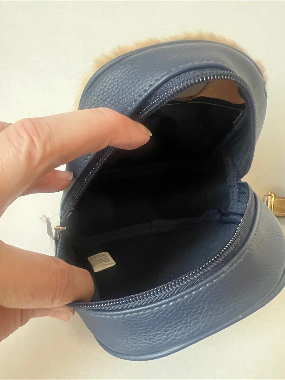 Bath & Body Works Faux Fur Mini Bag Set - Tan, Navy & Cream